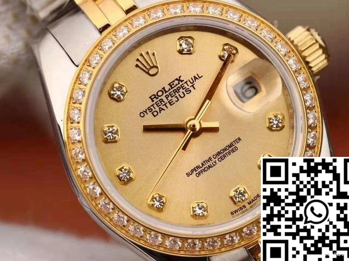 Gold Dial 28mm Gold 18K Datejust Lady Plating Rolex 1202